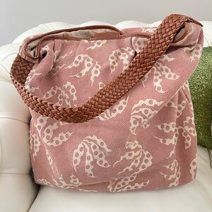 FRENCH CONNECTION Beige Butterfly Print Hobo Bag